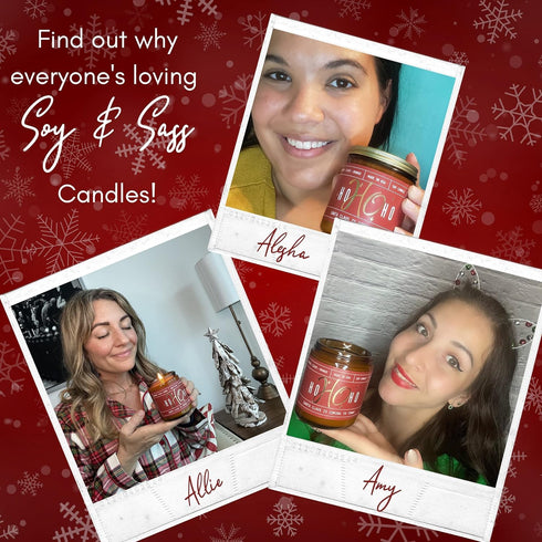 Holiday Candles, Christmas Scented Soy Candle, ‘Holiday Season’ with Apple, Cinnamon & Clove, 9oz