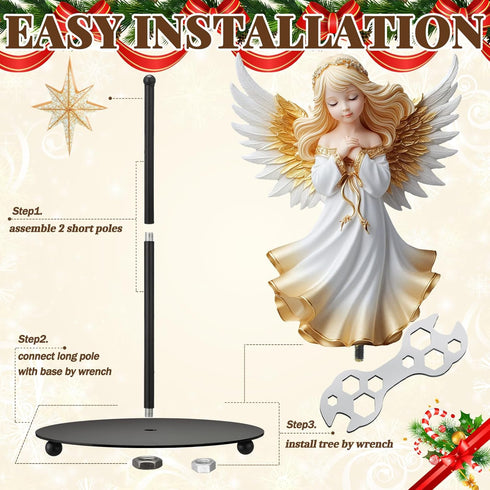 Countertop Shellwei Christmas Angel Paper Towel Holder with Round Base Christmas Bathroom Decor Xmas Gifts Rustic Angel