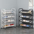 4 Closet 4 Tier Shoe Rack for Mesh Fabric Metal Shoe Racks, Small Shoe Storage Organizer Shelf for Entryway, Hallway
