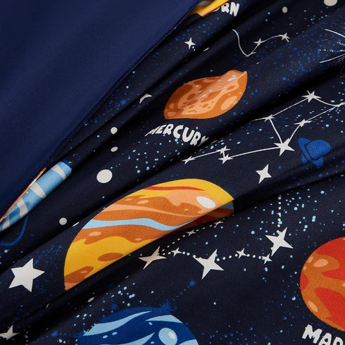 Set 4 Set Toddler Bedding - Pieces Toddler Comforter for Kids Boys, Glow in The Dark Space Bed in A Bag with Sheets