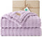 Bedsure 3D Fleece Bubble Blanket - GentleSoft Purple Queen Blanket for Bed