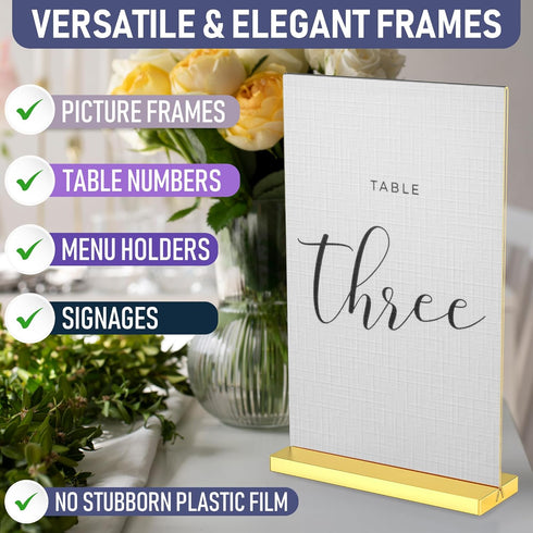 5x7 6 pack, Luxurious Acrylic Gold Frames, Stunning Photo Displays, Enhance Your Event Ambience with Exquisite Gold