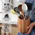 Acacia Wood Utensil Holder - 360° Rotating 7.2" Large Kitchen Utensil Storage Organizer for Countertops
