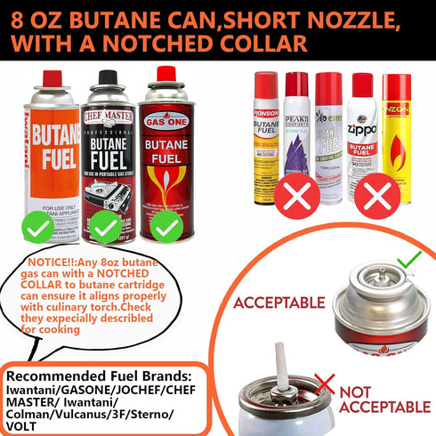 Culinary Professional Kitchen Butane Torch, Upgrade Creme Brulee Blow Torch for Cooking, Adjustable Flame