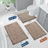 Yimobra Bathroom Rugs Mat, Extra Soft Non-Slip Water Absorbent Thick Floor Mats, 24" x 20", Brown&White