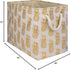 DII Gold Metallic Collection Polyester Storage Bin, Collapsible with Handles, Medium, Pineapple