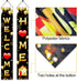Welcome Home Door Banner Decoration, Black Gold Welcome Back Home Porch Banner for Outdoor Party Supplies