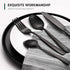 Hiware 48-Piece Matte Black Silverware Set, Stainless Steel Cutlery Set for 8 with Steak Knives
