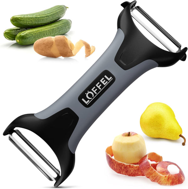 Peeler for Potato Vegetable, Heavy Duty Double Sided Non Slip Grip, Y Shaped with Ultra Sharp Blades