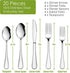 HaWare 20-Piece Silverware Set Service for 4, Stainless Steel Flatware Cutlery Set, Food-Grade Tableware Eating Utensil Set for Home Kitchen, Include Fork Knife Spoon, Mirror Polished, Dishwasher Safe