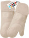 HOMWE Extra Long Professional Silicone Oven Mitt, Heat Resistant Pot Holders, 1 Pair Beige