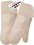 HOMWE Extra Long Professional Silicone Oven Mitt, Heat Resistant Pot Holders, 1 Pair Beige