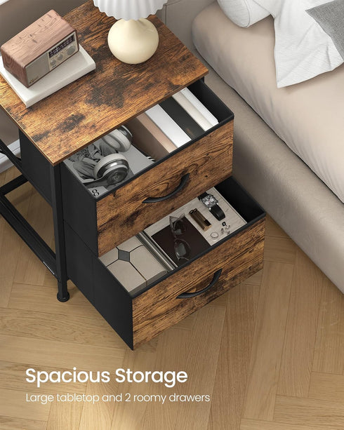 2 Closet, ULGS312B02S SONGMICS Dresser for Bedroom, Chest of Drawers, Nightstand, Steel, MDF, Non-Woven Fabric Drawers
