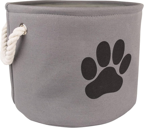 Bone Dry Medium Round Pet Storage Collection Collapsible Bin, Gray