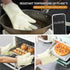 Silicone Oven Mitts Heat Resistant 450 Degrees with Waterproof & Non-Slip Oven Gloves with Fingers, Silicone Smoker Oven Mittens for Baking Cooking Barbecue (WHITE)