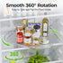 LAMU 2Pack Lazy Susan Turntable Organizer for Refrigerator, Rotating Rectangular Storage for Cabinet, Pantry, Clear