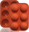 2 Packs Medium Semi Sphere Silicone Molds, 6 Holes for Baking Chocolate, Cake, Jelly, Dome Mousse