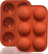 2 Packs Medium Semi Sphere Silicone Molds, 6 Holes for Baking Chocolate, Cake, Jelly, Dome Mousse