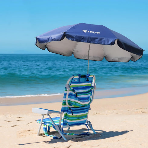 AMMSUN 47 inches 360-degree 50+, XL Chair Umbrella with Universal Clamp Adjustable and Swivel UPF Portable Clamp on