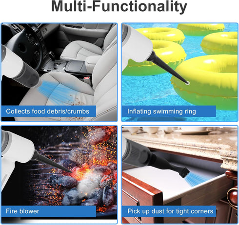 Mini Cordless Car Vacuum, Wireless Handheld Car Vacuum Cleaner 9KPa High Power Suction, Portable 3 in 1 Little Vacuum &Air Blower & Pump,USB-C Charging for Small Space at Car Home&Office by Micarto