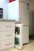 Mobile Shelving Unit Organizer for Laundry Room with 3 Large Storage Baskets, Slim Slide Out Pantry Rack for Narrow