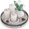 12" Farmhouse Lazy Susan for Kitchen & Coffee Table Decor Rustic Whitewashed