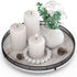 12" Farmhouse Lazy Susan for Kitchen & Coffee Table Decor Rustic Whitewashed