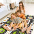 Kids Carpet Car Rug Play Mat - 2.6'x4' Road Rug for Kids, City Life Educational Area Rug with Non-Slip Race Track (Gray)