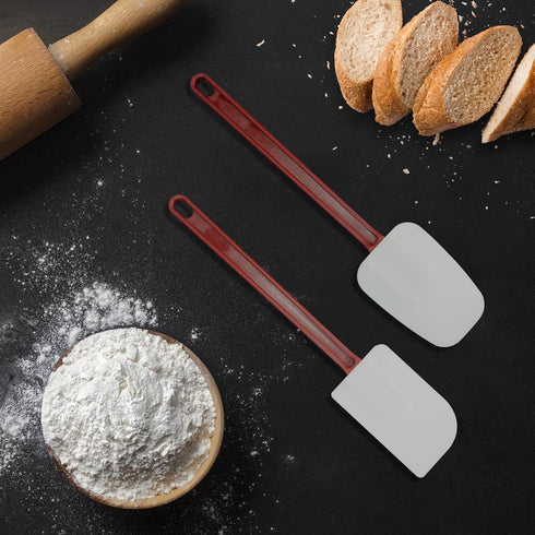 High Heat Resistant Silicone Scraper Spoon - Commercial Spatula Set of 2 - 2 x 13.5'' Spatula