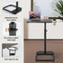 facka Adjustable TV Tray Table with Rounded Metal Corners, C-Shaped Snack Table for Couch, Sofa, Bed or Chair, Small