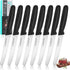 HAUSHOF Set of 8 Serrated Steak Knives, Premium Stainless Steel with Gift Box, Black Handle