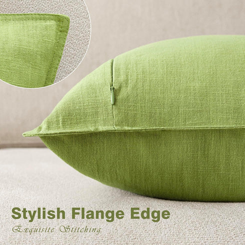 Pack 2, 22 22 Inch Foindtower of Decorative Linen Soild Throw Pillow Covers Soft Accent Euro Cushion Case Farmhouse