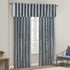 Andora Embroidered-Rod Pocket Valance, 50" x 18", Blue - Madison Park Small Faux Silk Valances for Window