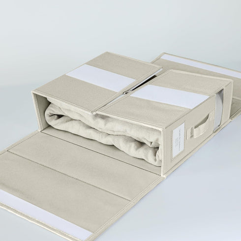 Simple&Opulence 2 Pack Bed Sheet Organizers (Queen & King Size), Foldable Storage Box for Linen Closet