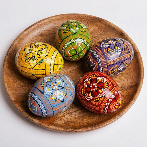 5 2,5 SHSH trade group Lot Easter Eggs Decor Pysanky Eggs Hand Painted Wooden Ukrainian Easter Eggs Pysanka - Decorated