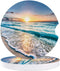 Small Car Coasters for Cup Holders - 2.65" Absorbent Ceramic Stone for Drinks, Ocean Theme Pattern