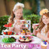 6 Sets 3 Tea Party Decorations of Tier Plastic Cupcake Stand Dessert Plates Cake Fruit Candy Display Tower for Wedding