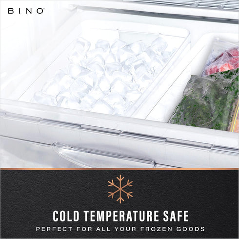 BINO Plastic Storage Bins, Medium - 2 Pack, Clear Storage Containers with Built-In Handles, BPA-Free