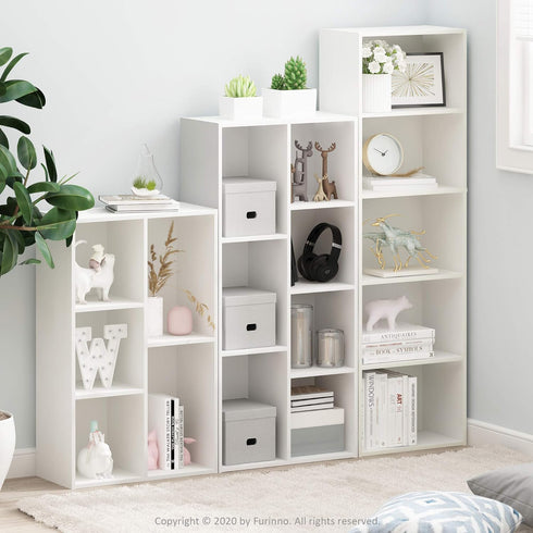 Furinno Luder Bookcase / Storage, 5-Cube, White