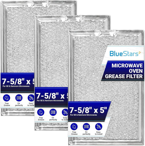 BlueStars Microwave Grease Filter Replacement - 7.64 x 5.12, Compatible with G.E LG Kenmore Over-the-range Microwaves,