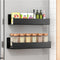 Vetacsion 2 Pack Moveable Fridge Magnetic Spice Racks,Metal Black