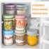 6 Pack 16 oz Xyptorix Overnight Oats Containers with Lids and Spoons, Mason Jars with Removable Separate Compartments