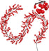 8.9FT (1) Lulu Home Red Berry Garland, Flexible Artificial Christmas Holly Berry Vine, Winter Berry Garland for Mantle