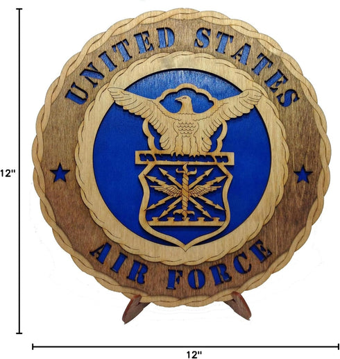 Unique Decorative Custom Laser Crafted Wooden Wall Plaque, Armed Forces Air Force