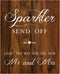 Sparkler Send Off Sign for Wedding, Rustic Wood Look on Linen Textured Thick Cardstock