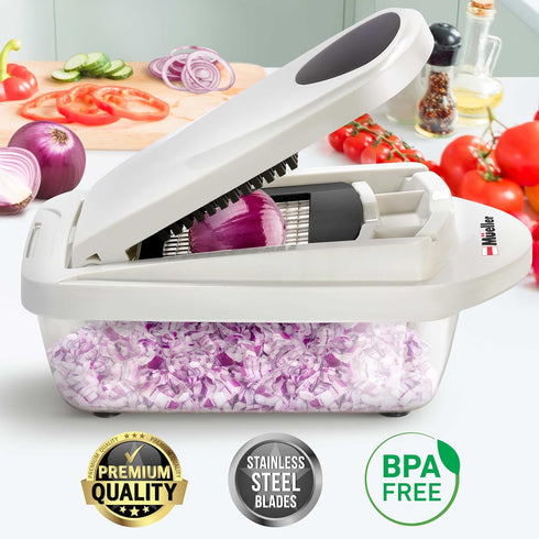 Mueller Pro-Series 10-in-1 Vegetable Chopper, 8 Blade Cutter, Dicer, Egg Slicer, Home Kitchen Gadgets