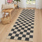 LIVEBOX Washable Runner Rug Checkered, 2x6 Black Runner Rugs for Hallway, Non-Slip