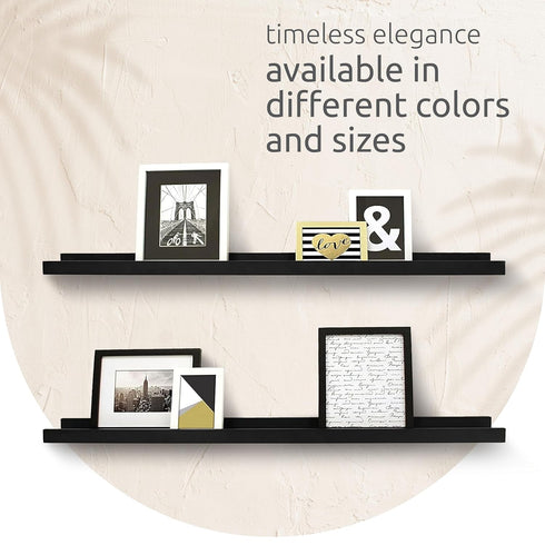 Kiera Grace Floating Shelves for Wall - Pack of 1, 23" L x 4" W x 2" H, Easy to Assemble, Black