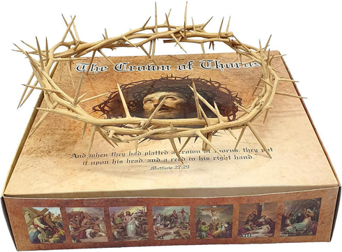 ZULUF Crown of Thorns Ornament, 7.5" from Bethlehem Jerusalem, Gift Boxed