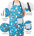 KOPY Cat Apron for Women - Cute Waterproof Apron with Pockets for Kitchen, Cooking, Grooming, Gardening, Colorful Fun